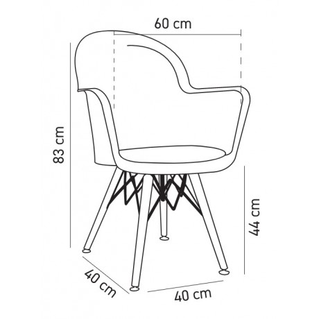 Retro Ayaklı Özel Desenli Kumaş Döşemeli Sandalye
