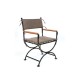 Wooden Arm Metal Cushioned Outdoor Metal Chair  mtd8345