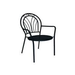 Black Oval Outdoor Metal Chair With Wire Detailed Arms mtd8359 Black Oval Outdoor Metal Chair With Wire Detailed Arms mtd8359