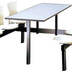 Beyaz Renkli Altı Koltuklu Metal Kafe Restoran Grup Oturma Bankları bmk6328