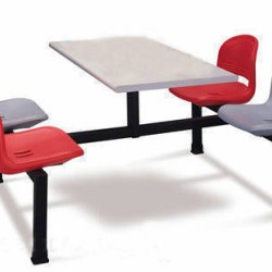 Gri-Kırmızı Renkli Koltuklu Plastik Kafe Restoran Grup Oturma Bankları bmk6332