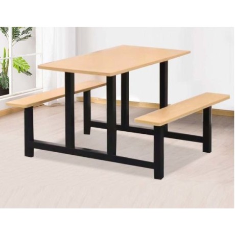 Wooden Cafe Restaurant Group Seating Benches with Two Seats bmk6333