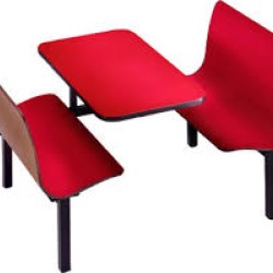 Kırmızı Renkli Ahşap Kafe Restoran Grup Oturma Bankları bmk6336