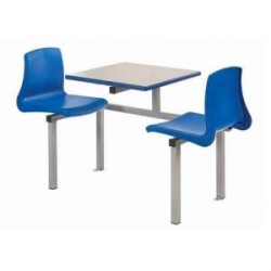 Mavi Renkli İki Koltuklu Plastik Kafe Restoran Grup Oturma Bankları bmk6326