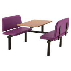 Mor Renkli İki Koltuklu Plastik Kafe Restoran Grup Oturma Bankları bmk6340