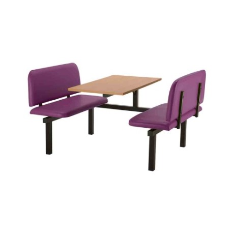 Purple Color Two Seat Plastic Cafe Restaurant Group Seating Benches bmk6340