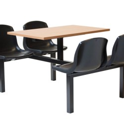 Siyah Renkli Koltuklu Plastik Kafe Restoran Grup Oturma Bankları bmk6344