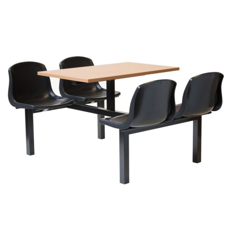 Plastic Cafe Restaurant Group Seating Benches with Black Color Seats bmk6344