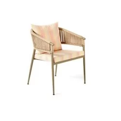 Fauteuil tricoté avec pieds en métal rembourré Chair  mtd8205