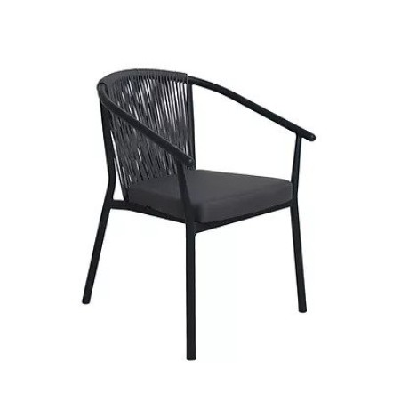 Fixed cushioned chair with aluminum back braid mtd8207