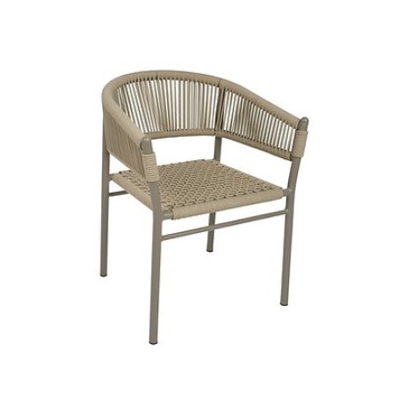 Straw and rope braided outdoor metal chair mtd8215