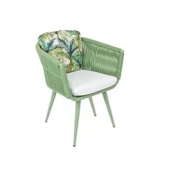 Открит алуминиев стол със зелено въже mtd8229