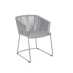 Boz rəngli iplə hörülmüş açıq metal kreslo  mtd8235