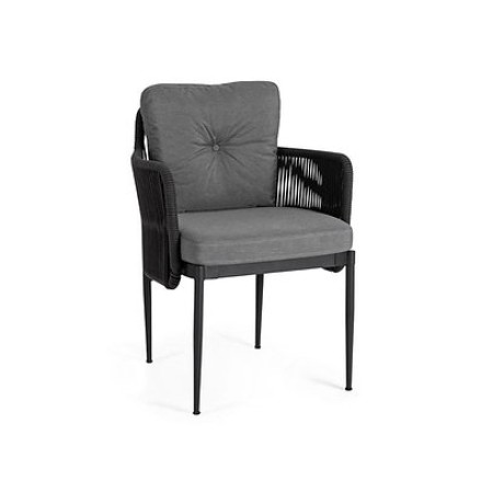 Gray Cushioned Outdoor Metal Chair mtd8247