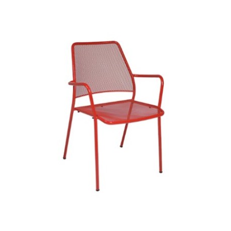 Kırmızı Fileli Dış Mekan Metal Sandalye mtd8258