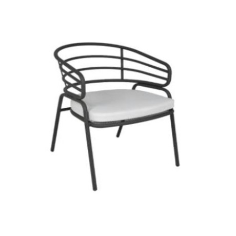 Black Iron Cushioned Outdoor Chair mtd8266