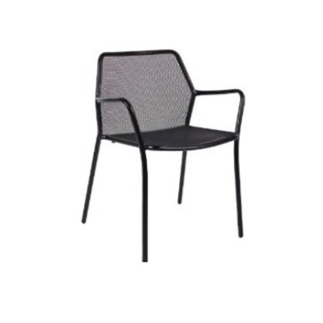 Mesh Detailed Outdoor Metal Chair with Arms mtd8255