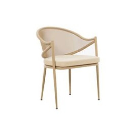 Cream Cushioned Outdoor Metal Chair mtd8279