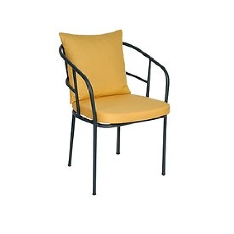 Sarı Minderli Dış Mekan Metal Sandalye mtd8269