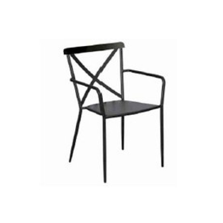 Outdoor Metal Chair With Black Arms mtd8284