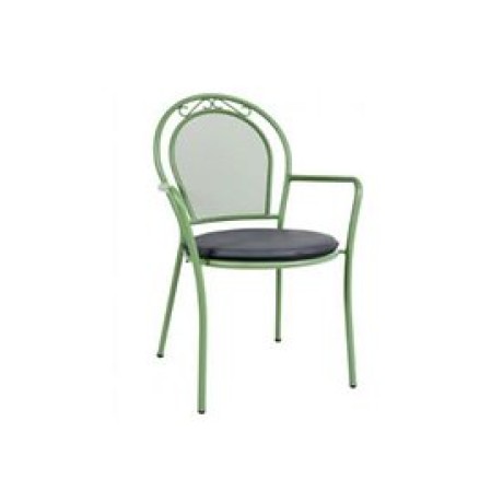Yeşil Metal Minderli Dış Mekan Sandalye mtd8286