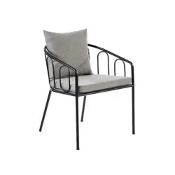  Gri Minderli Dış Mekan Metal Sandalye  mtd8294