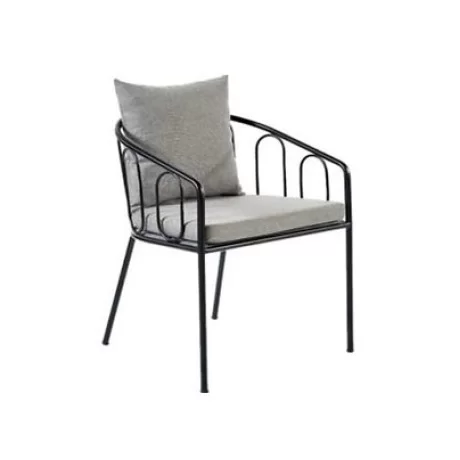 Gri Minderli Dış Mekan Metal Sandalye mtd8294 Gri Minderli Dış Mekan Metal Sandalye mtd8294
