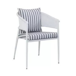 2 Outdoor Metal Chairs with Fixed Cushions mtd8299 2 Outdoor Metal Chairs with Fixed Cushions mtd8299