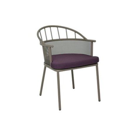 Geniş Sırt Detaylı Dış Mekan Metal Sandalye mtd8323