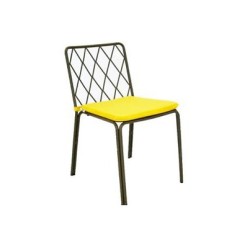 Yellow Cushioned Wire Mesh Chair  mtd8330 Yellow Cushioned Wire Mesh Chair  mtd8330
