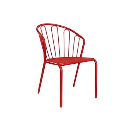 Red Metal Outdoor Chair mtd8328
