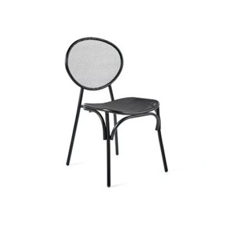 Armless Black Mesh Portable Cushioned Outdoor Metal Chair mtd8334