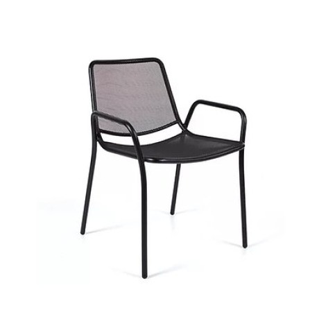 Yarım Kollu Fileli Siyah Dış Mekan Metal Sandalye mtd8338