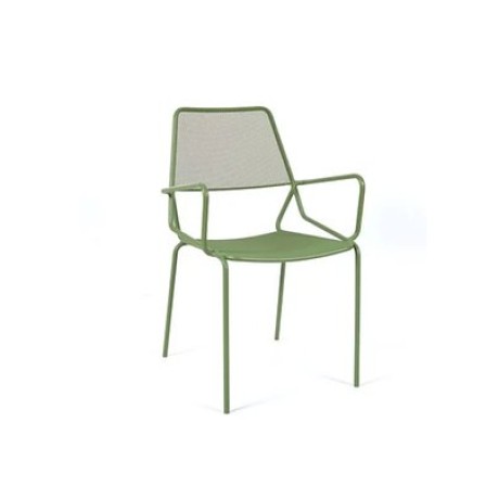 Green Metal Arm Outdoor Metal Chair mtd8352