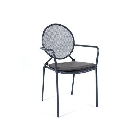 Металлический открытый металлический стул с овальными сетчатыми подлокотниками mtd8368