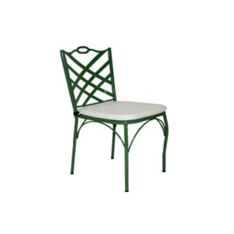 Wire Braided Metal Armless Outdoor Metal Chair mtd8369