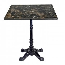 Black Square Casting Table with Marble Square Table