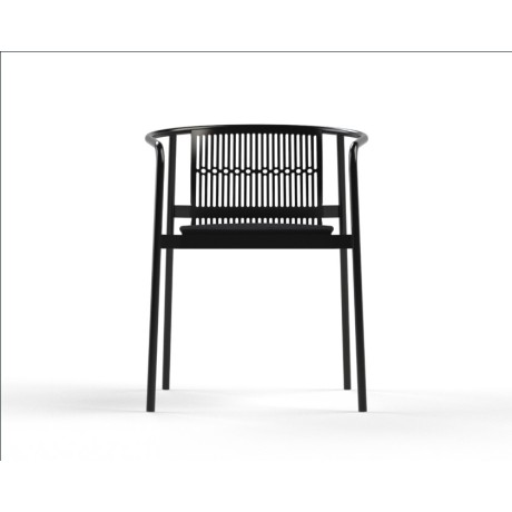 Metal aksamlı ince döşemeli İstiflenebilir Sandalye