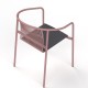 Metal aksamlı ince döşemeli İstiflenebilir Sandalye