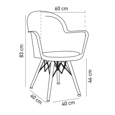 Retro Leg Polypropylene Arm Modern Sofa Chair