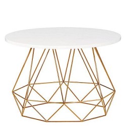 Tavolinë mermeri e jashtme me ngjyrë të bardhë, bazë tetëkëndëshe e veshur me tunxh brs3703 Tavolinë mermeri e jashtme me ngjyrë të bardhë, bazë tetëkëndëshe e veshur me tunxh brs3703