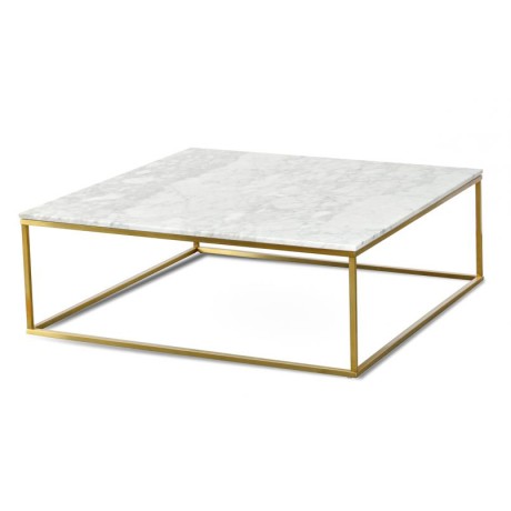 Brass Coated Stainless White Color Outdoor Square Marble Table brs3708