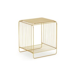 Pirinç Kaplama Paslanmaz GOLD Kaplama Dış Mekan Kare Telli Masa prs9722