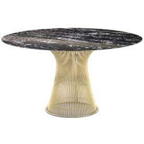 Brass Plated Stainless Black Marble Gold Color Oval Base Outdoor Wire Table prs9726