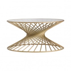 Tavolinë me tela të jashtme prej qelqi me bazë të kryqit të kromuar me tunxh prs9687 Tavolinë me tela të jashtme prej qelqi me bazë të kryqit të kromuar me tunxh prs9687