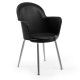 Indoor And Outdoor Black Hotel Restaurant Cafe Home Plastic Injection Chair With Metal Leg