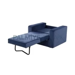 Blue Fabric Covered Companion Chair