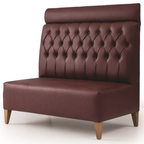 Cedar with Wooden Legs Upholstered In Red Leather sed367