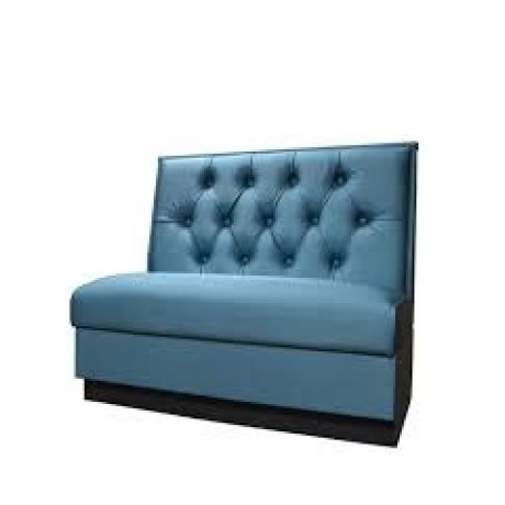 Blue Leather Upholstered Quilted Cafe Cedar sed374