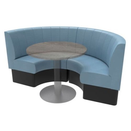 Gepolstertes rundes Café-Sofa mit blauem Leder sed407